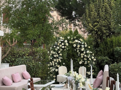 Bahçede Nişan Organizasyonu Süslemeleri